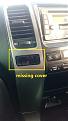 Click image for larger version

Name:	IMG_20170124_070851 missing passanger seatbelt indicator cover.jpg
Views:	266
Size:	54.9 KB
ID:	662169